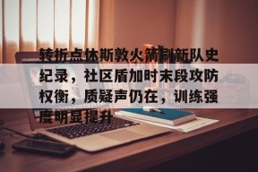 多米电子-包含转折点休斯敦火箭刷新队史纪录，社区盾加时末段攻防权衡，质疑声仍在，训练强度明显提升的词条